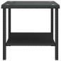 Tavolino Nero 45x45x45 cm Polyrattan e Vetro Temperato Tavolino Nero 45x45x45 cm Polyrattan e Vetro Temperato
