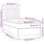 vidaXL Giroletto a Molle con Materasso Blu Scuro 90x190 cm in Velluto