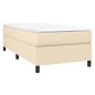 vidaXL Giroletto a Molle con Materasso Crema 90x200 cm inTessuto