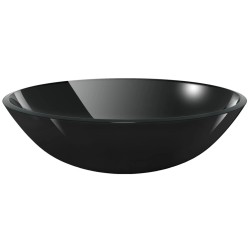 vidaXL Lavandino in Vetro Temperato 42 cm Nero