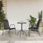 vidaXL Set da Pranzo da Giardino 3 pz in Acciaio Nerooutdoor vidaXL Set da Pranzo da Giardino 3 pz in Acciaio Nerooutdoor