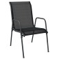 vidaXL Set da Pranzo da Giardino 3 pz in Acciaio Nerooutdoor vidaXL Set da Pranzo da Giardino 3 pz in Acciaio Nerooutdoor