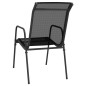 vidaXL Set da Pranzo da Giardino 3 pz in Acciaio Nerooutdoor vidaXL Set da Pranzo da Giardino 3 pz in Acciaio Nerooutdoor