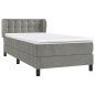 vidaXL Giroletto a Molle con Materasso Grigio Chiaro 80x200 cm Velluto