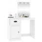 Toeletta con LED Bianca 90x50x132,5 cm Legno Multistrato Toeletta con LED Bianca 90x50x132,5 cm Legno Multistrato