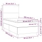 vidaXL Letto a Molle con Materasso e LED Crema 90x200 cm in Tessuto vidaXL Letto a Molle con Materasso e LED Crema 90x200 cm in Tessuto