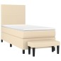 vidaXL Giroletto a Molle con Materasso Crema 90x200 cm inTessuto