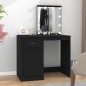 Toeletta con LED Nera 90x50x132,5 cm Legno Multistrato Toeletta con LED Nera 90x50x132,5 cm Legno Multistrato