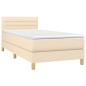 vidaXL Giroletto a Molle con Materasso Crema 90x200 cm inTessuto
