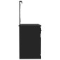 Toeletta con LED Nera 90x50x132,5 cm Legno Multistrato Toeletta con LED Nera 90x50x132,5 cm Legno Multistrato
