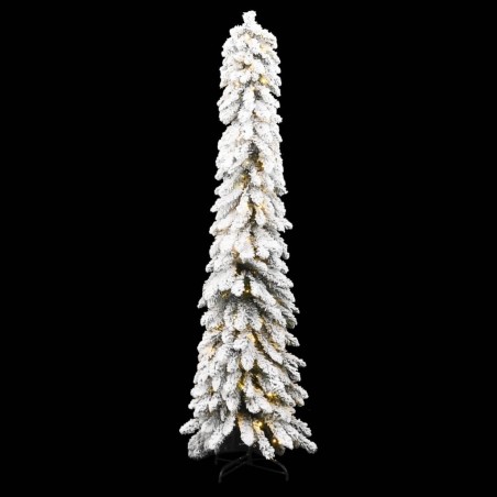 vidaXL Albero di Natale Artificiale con 100 LED e Neve Floccata 180 cm