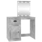 Toeletta con LED Grigio Cemento 90x50x132,5 Legno Multistrato Toeletta con LED Grigio Cemento 90x50x132,5 Legno Multistrato