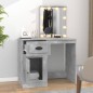 Toeletta con LED Grigio Cemento 90x50x132,5 Legno Multistrato Toeletta con LED Grigio Cemento 90x50x132,5 Legno Multistrato
