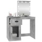 Toeletta con LED Grigio Cemento 90x50x132,5 Legno Multistrato Toeletta con LED Grigio Cemento 90x50x132,5 Legno Multistrato