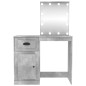 Toeletta con LED Grigio Cemento 90x50x132,5 Legno Multistrato Toeletta con LED Grigio Cemento 90x50x132,5 Legno Multistrato