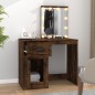 Toeletta con LED Rovere Fumo 90x50x132,5cm Legno Multistrato Toeletta con LED Rovere Fumo 90x50x132,5cm Legno Multistrato