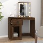 Toeletta con LED Rovere Marrone 90x50x132,5cm Legno Multistrato Toeletta con LED Rovere Marrone 90x50x132,5cm Legno Multistrato
