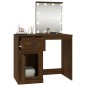 Toeletta con LED Rovere Marrone 90x50x132,5cm Legno Multistrato Toeletta con LED Rovere Marrone 90x50x132,5cm Legno Multistrato