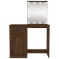 Toeletta con LED Rovere Marrone 90x50x132,5cm Legno Multistrato Toeletta con LED Rovere Marrone 90x50x132,5cm Legno Multistrato