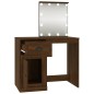 Toeletta con LED Rovere Marrone 90x50x132,5cm Legno Multistrato Toeletta con LED Rovere Marrone 90x50x132,5cm Legno Multistrato