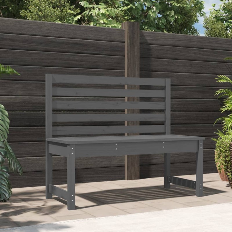 Panca da Giardino Grigia 109 cm in Legno Massello di Pino Panca da Giardino Grigia 109 cm in Legno Massello di Pino