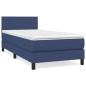 vidaXL Giroletto a Molle con Materasso Blu 90x190 cm in Tessuto