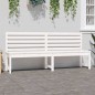 vidaXL Panca da Giardino Bianca 201,5 cm in Legno Massello di Pino vidaXL Panca da Giardino Bianca 201,5 cm in Legno Massello di Pino