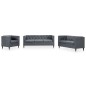 vidaXL Set Divani Chesterfield 3 pz Rivestiti in Tessuto Grigio vidaXL Set Divani Chesterfield 3 pz Rivestiti in Tessuto Grigio