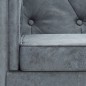 vidaXL Set Divani Chesterfield 3 pz Rivestiti in Tessuto Grigio vidaXL Set Divani Chesterfield 3 pz Rivestiti in Tessuto Grigio