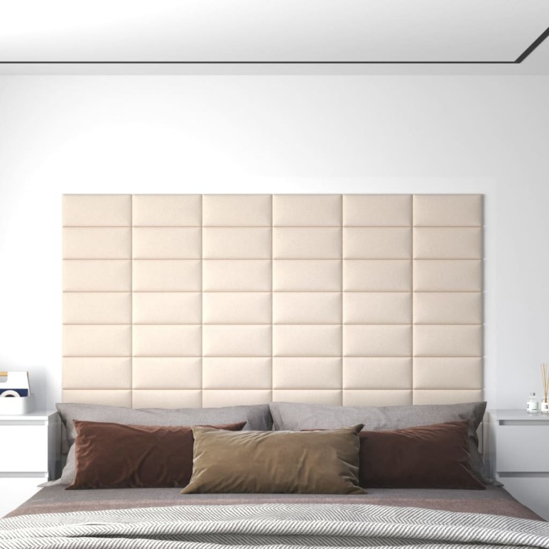 vidaXL Pannelli Murali 12 pz Crema 30x15 cm Velluto 0,54 m² vidaXL Pannelli Murali 12 pz Crema 30x15 cm Velluto 0,54 m²