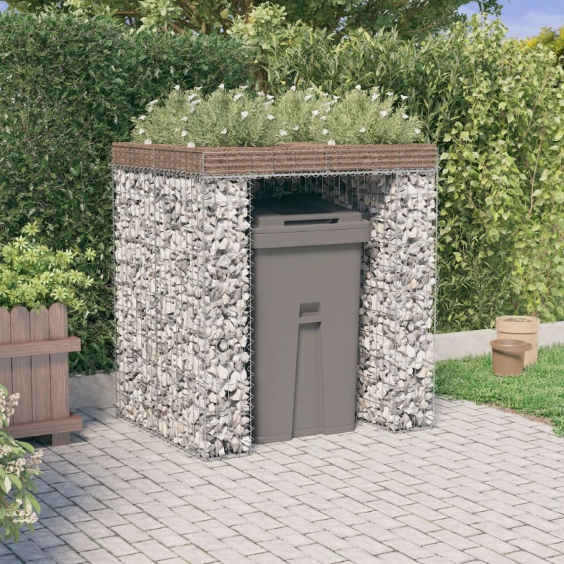 Parete Gabbioni Bidone Spazzatura 110x91x120 cm Ferro Zincato Parete Gabbioni Bidone Spazzatura 110x91x120 cm Ferro Zincato