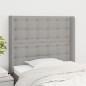 vidaXL Testiera ad Orecchio Grigio Chiaro 103x16x118/128 cm in Tessuto vidaXL Testiera ad Orecchio Grigio Chiaro 103x16x118/128 cm in Tessuto