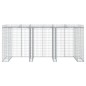 Parete Gabbioni Bidone Spazzatura 270x91x120 cm Ferro Zincato