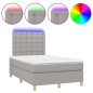 vidaXL Letto a Molle Materasso e LED Grigio Chiaro 120x200 cm Tessuto vidaXL Letto a Molle Materasso e LED Grigio Chiaro 120x200 cm Tessuto