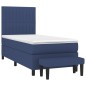 vidaXL Giroletto a Molle con Materasso Blu 90x190 cm in Tessuto