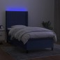 vidaXL Letto a Molle con Materasso e LED Blu 90x190 cm in Tessuto vidaXL Letto a Molle con Materasso e LED Blu 90x190 cm in Tessuto