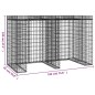 Parete Gabbioni Bidone Spazzatura 192x91x120 cm Ferro Zincato