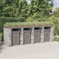 vidaXL Parete Gabbioni Bidone Spazzatura 350x91x120 cm Ferro Zincato