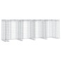 vidaXL Parete Gabbioni Bidone Spazzatura 350x91x120 cm Ferro Zincato