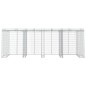 vidaXL Parete Gabbioni Bidone Spazzatura 350x91x120 cm Ferro Zincato