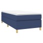 vidaXL Giroletto a Molle con Materasso Blu 90x190 cm in Tessuto