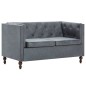 vidaXL Set Divani Chesterfield 2 pz Rivestiti in Tessuto Grigio vidaXL Set Divani Chesterfield 2 pz Rivestiti in Tessuto Grigio