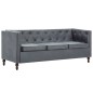 vidaXL Set Divani Chesterfield 2 pz Rivestiti in Tessuto Grigio vidaXL Set Divani Chesterfield 2 pz Rivestiti in Tessuto Grigio