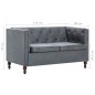 vidaXL Set Divani Chesterfield 2 pz Rivestiti in Tessuto Grigio vidaXL Set Divani Chesterfield 2 pz Rivestiti in Tessuto Grigio