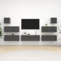vidaXL Set Mobili TV 7 pz Grigio Lucido in Truciolato vidaXL Set Mobili TV 7 pz Grigio Lucido in Truciolato