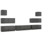 vidaXL Set Mobili TV 7 pz Grigio Lucido in Truciolato vidaXL Set Mobili TV 7 pz Grigio Lucido in Truciolato