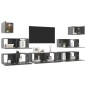 vidaXL Set Mobili TV 7 pz Grigio Lucido in Truciolato vidaXL Set Mobili TV 7 pz Grigio Lucido in Truciolato