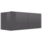 vidaXL Set Mobili TV 7 pz Grigio Lucido in Truciolato vidaXL Set Mobili TV 7 pz Grigio Lucido in Truciolato