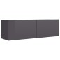 vidaXL Set Mobili TV 7 pz Grigio Lucido in Truciolato vidaXL Set Mobili TV 7 pz Grigio Lucido in Truciolato