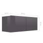 vidaXL Set Mobili TV 7 pz Grigio Lucido in Truciolato vidaXL Set Mobili TV 7 pz Grigio Lucido in Truciolato